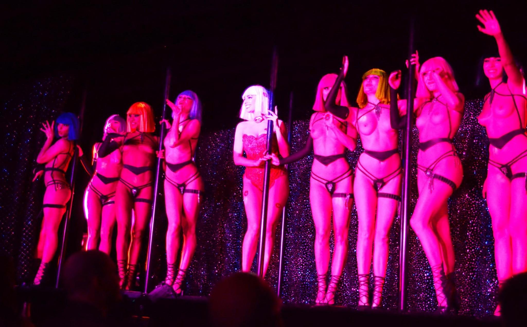 9P Kelly Brook in lingerie performing on Crazy Horse 'Forever Crazy' show in London