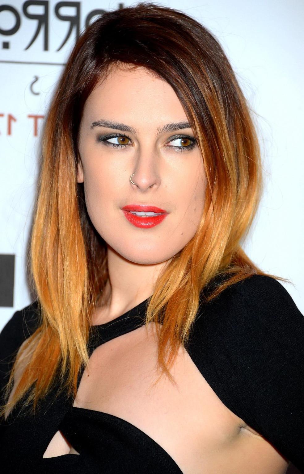 10P Rumer Willis leggy wearing a sexy black dress at the 'American Horror Story: Asy