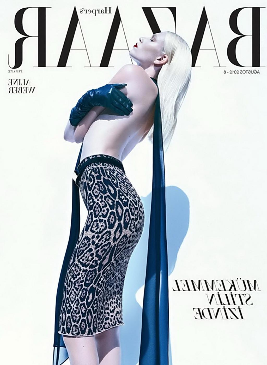 9P Aline Weber showing off her small tits at photoshoot for Harpers Bazaar Turkey a