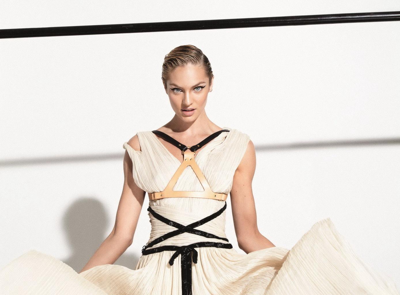 10P Candice Swanepoel topless but hiding boobs at Collier Schorr photoshoot for Muse