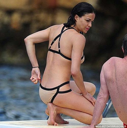 10P Michelle Rodriguez caught in sexy bikini on the beach