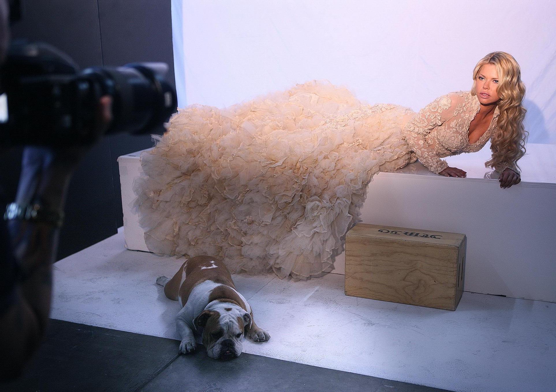 16P Sophie Monk shows boob doing an 'Angel Champagne' photoshoot