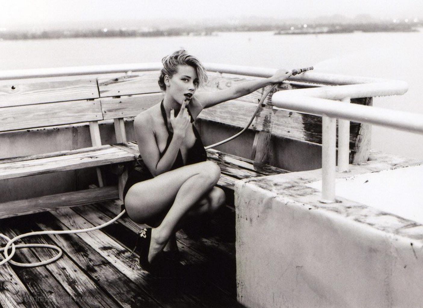 16P Amber Heard posing topless for Tasya van Ree photoshoot