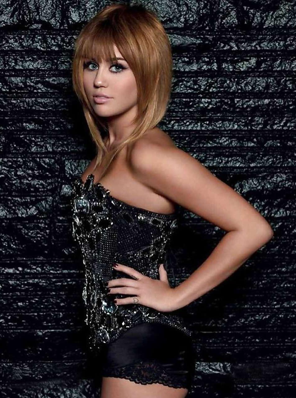 16P Miley Cyrus looking very cute for new photoshoot and posing braless