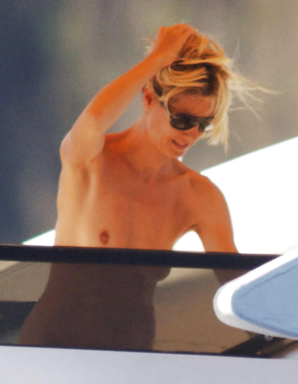 16P Heidi Klum caught enjoy sunbathing topless on yacht by paprazzi and posing sexy