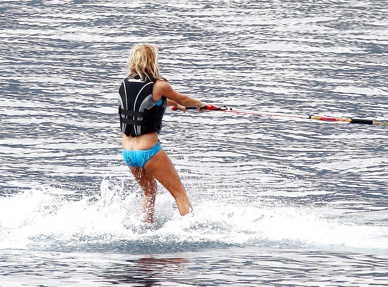 16P Geri Halliwell caught topless on yacht while changing her bikini top paparazzi p