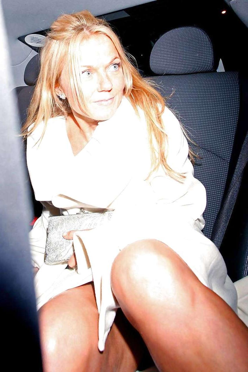 16P Geri Halliwell caught topless on yacht while changing her bikini top paparazzi p