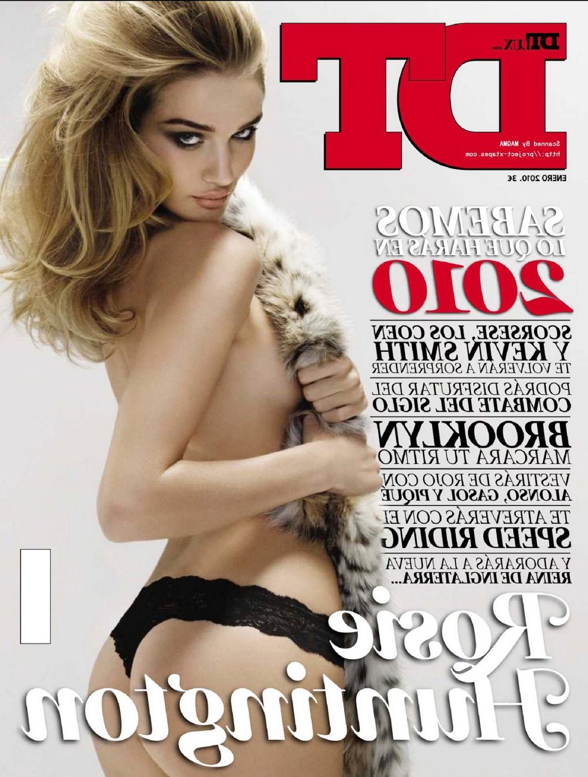 16P Rosie Huntington-Whiteley posing topless for January 2011 issue of Spanish DT 'z