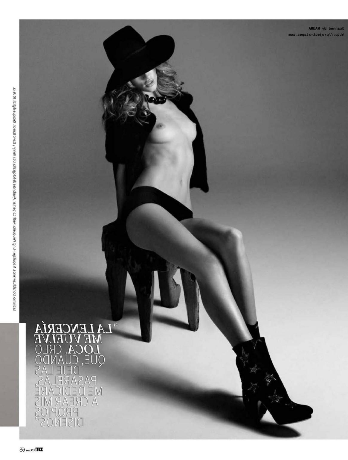 16P Rosie Huntington-Whiteley posing topless for January 2011 issue of Spanish DT 'z