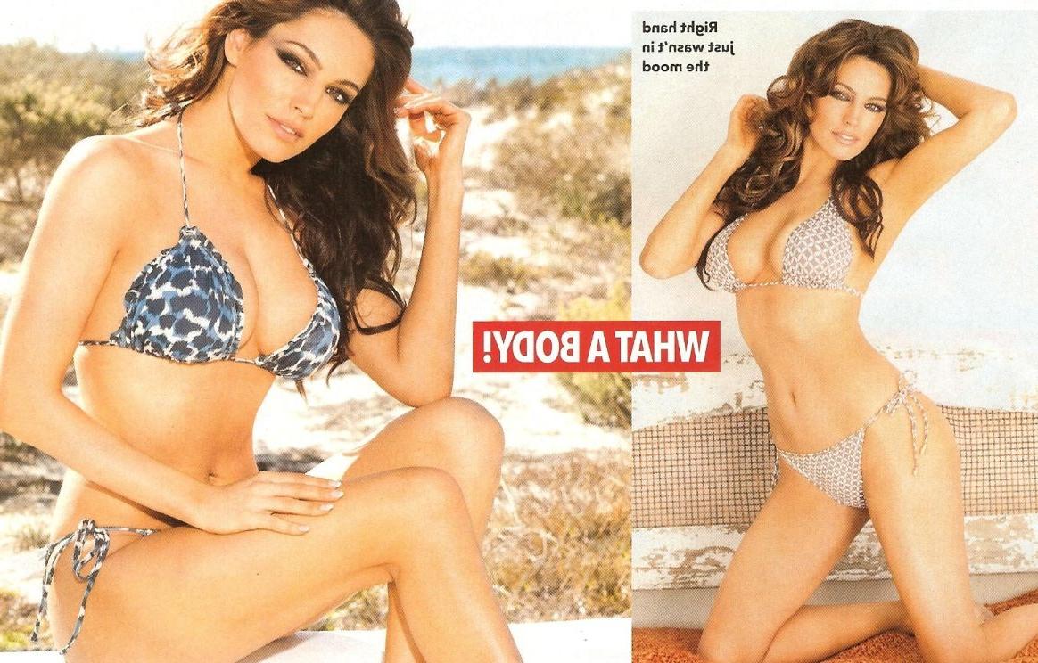 16P Kelly Brook nude showing off her big naturals in a beach photoshoot