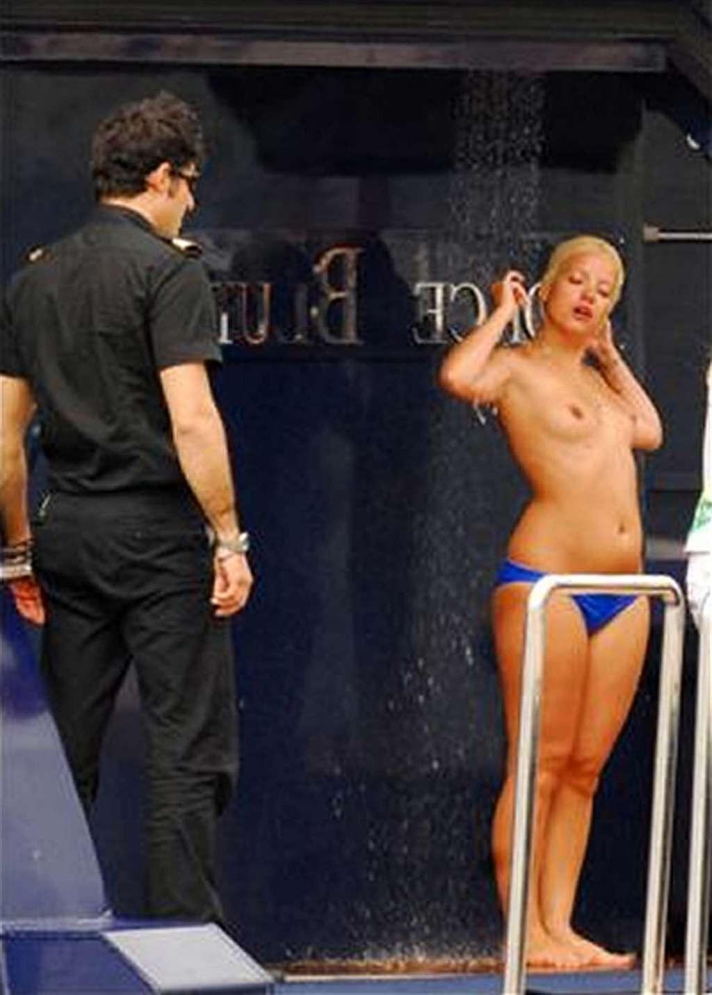 10P Lily Allen caught sunbathing topless on yacht and nipple slip paparazzi shoots