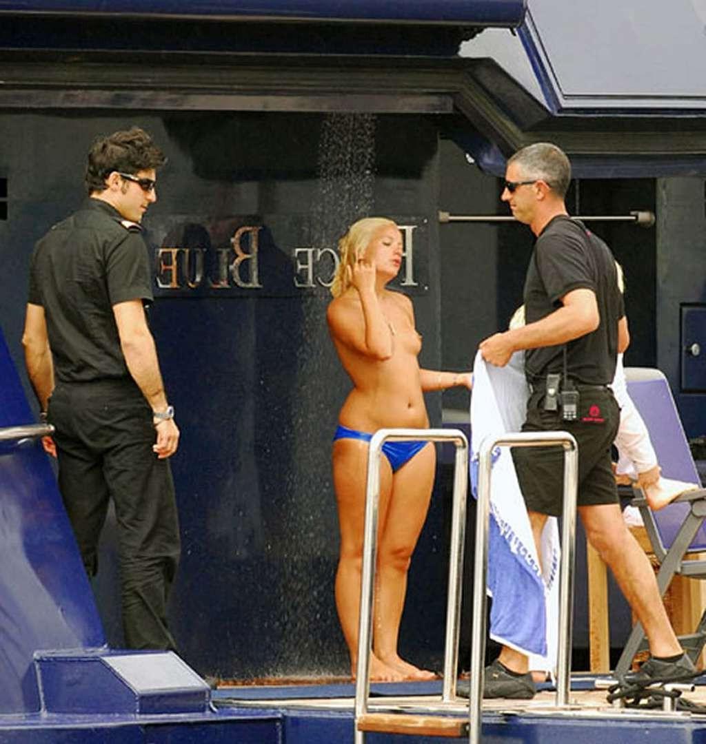 10P Lily Allen caught sunbathing topless on yacht and nipple slip paparazzi shoots