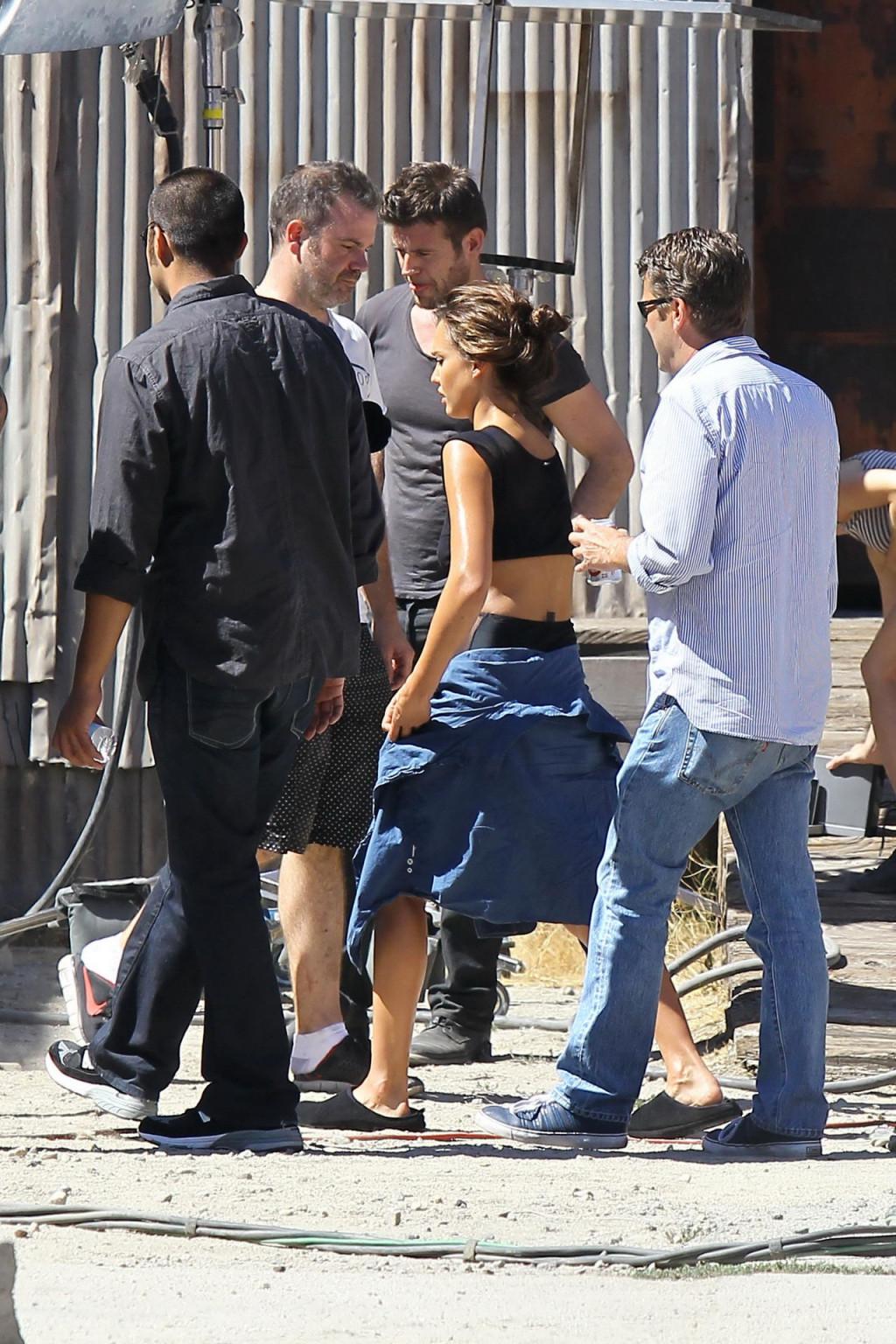 15P Jessica Alba wearing black bra at the photoshoot in Los Angeles