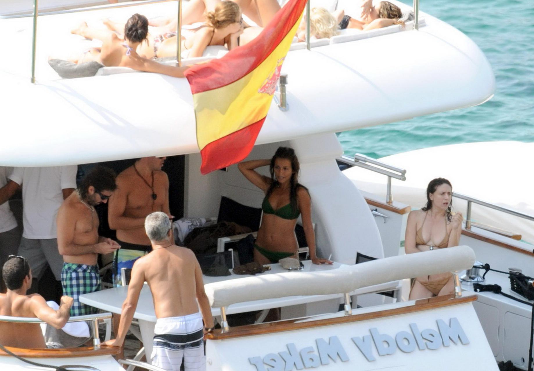 15P Monica Cruz wearing sexy bikini on the beach in Ibiza