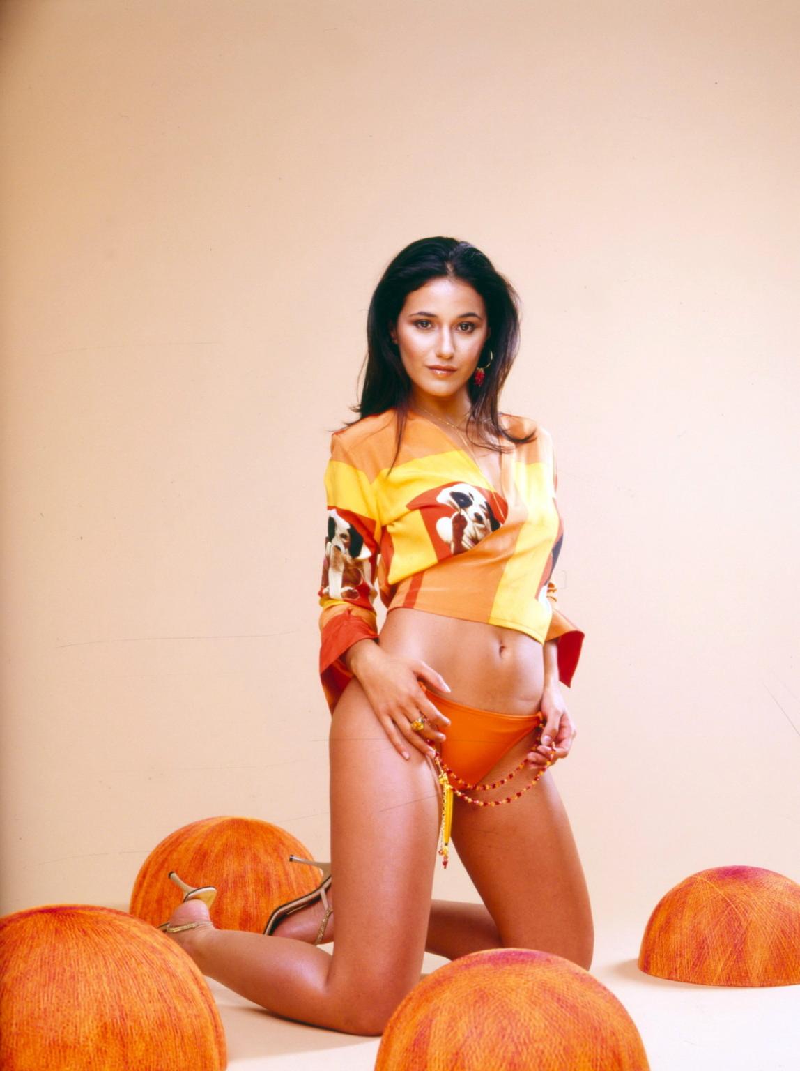 16P Emmanuelle Chriqui topless hiding her little boobs in this very hot photoshoot