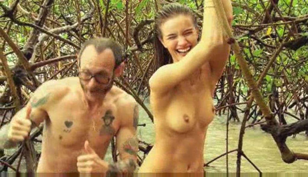 16P Rosie Huntington exposing her nice tits while filming for photoshoot