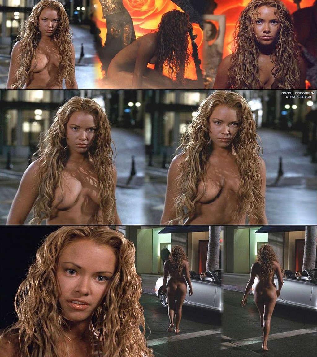 10P Kristanna Loken exposing her nice tits in movie and caught in lesbian kiss papar