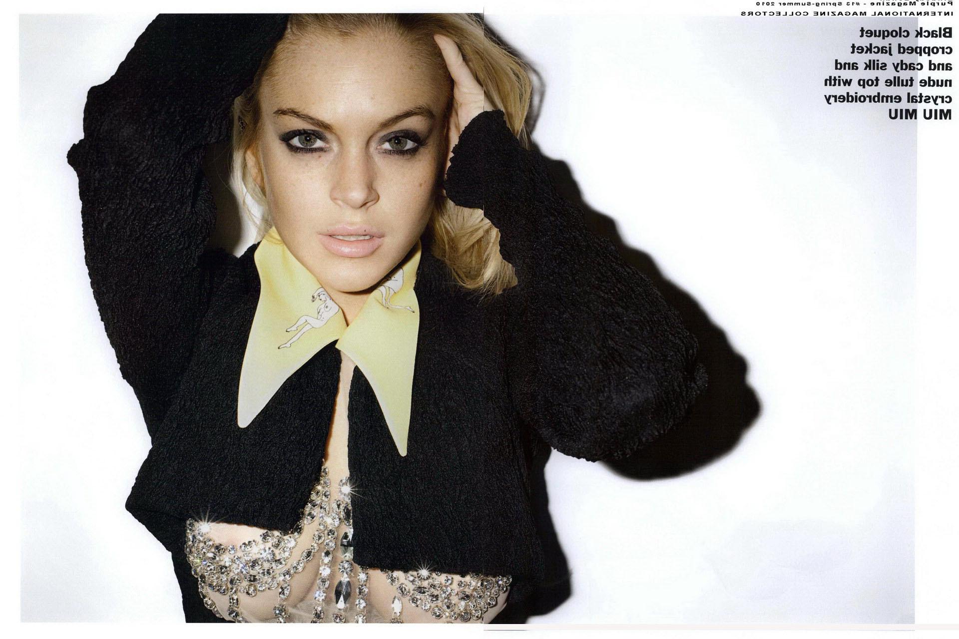 16P Lindsay Lohan showing her bare ass in Purple magazine photoshoot