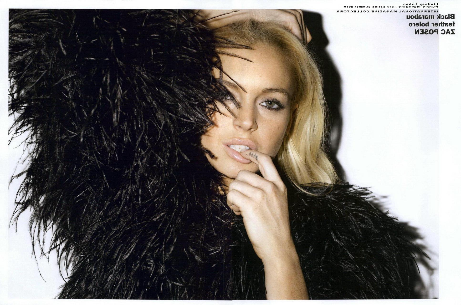 16P Lindsay Lohan showing her bare ass in Purple magazine photoshoot