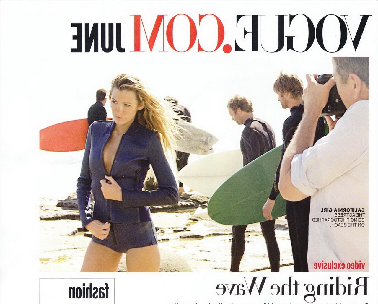 15P Blake Lively em ensaio fotográfico de praia quente para edição de junho da Vogue US