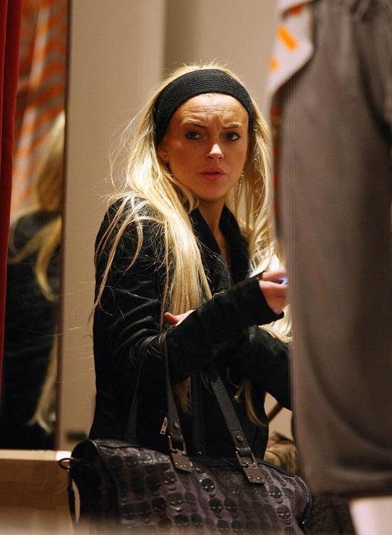 15P Lindsay Lohan showing perky see thru tits