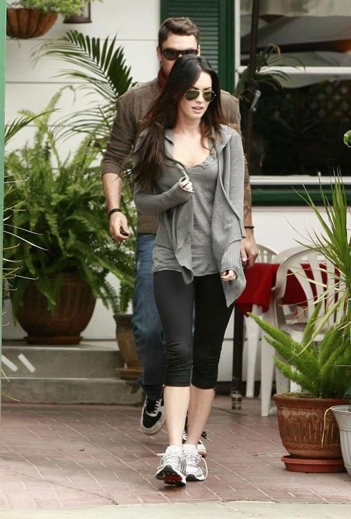 15P Megan Fox tease with perky tits squeezed in dress