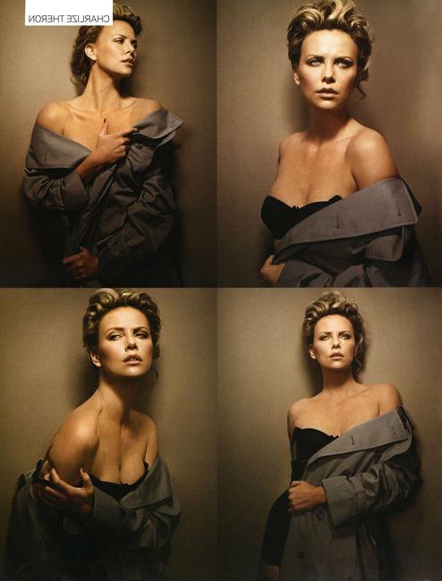 20P Sexy blonde actress Charlize Theron showing nude perky tits
