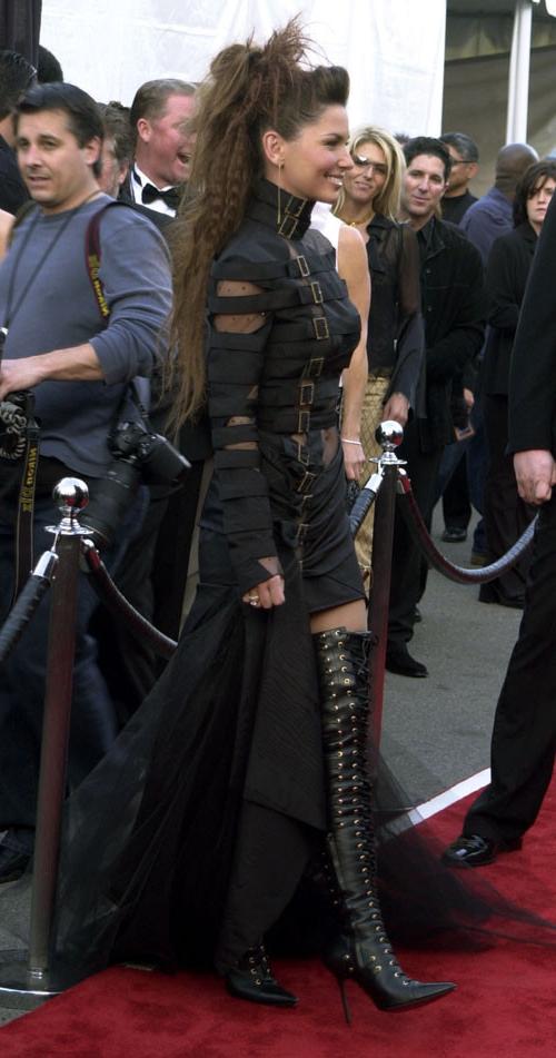 16P Shania Twain posing very sexy in fuckme boots and in see thru