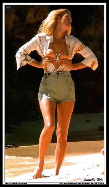 16P Celeb Kate Moss shows her perfect perky tits