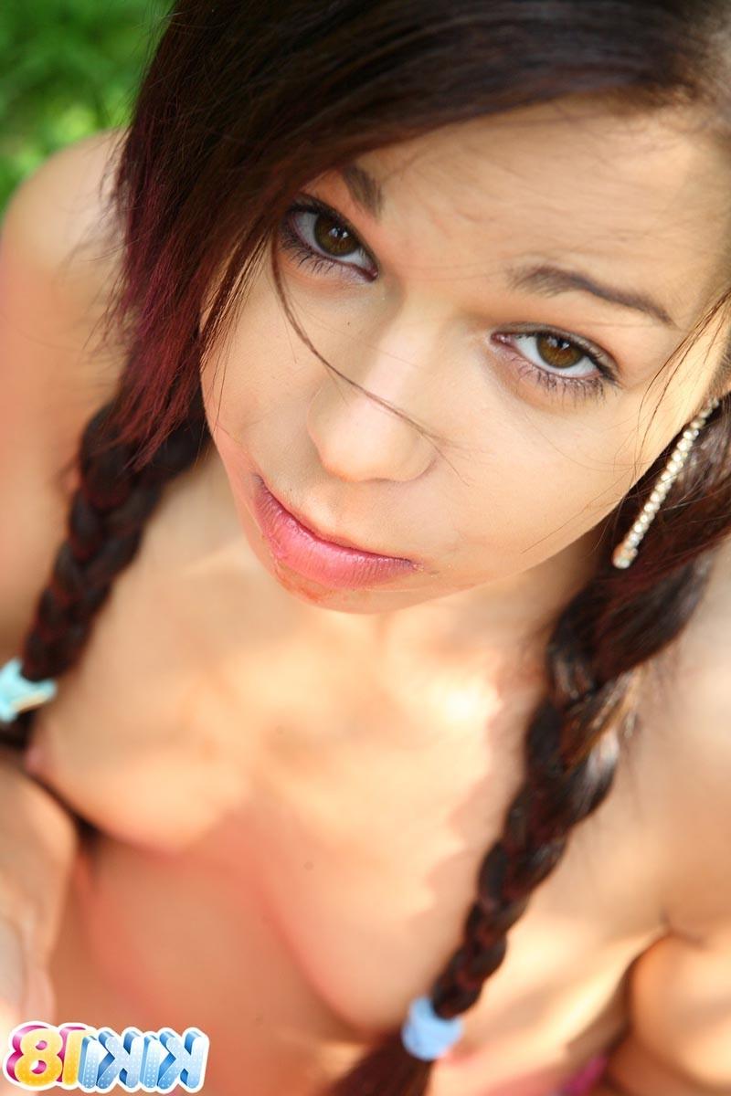 16P Small teen girl outdoors