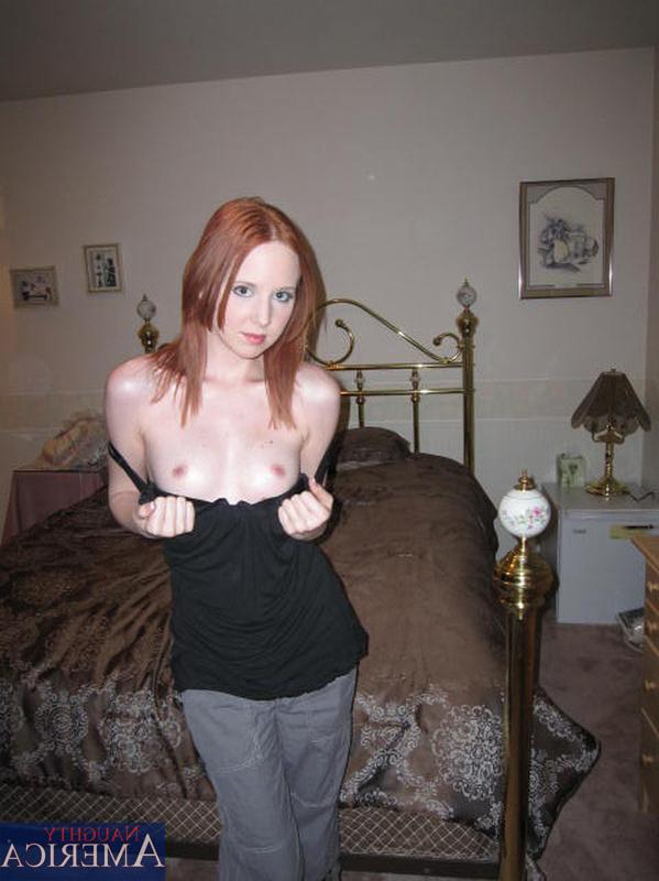 14P petite little redhead shows her bald pussy