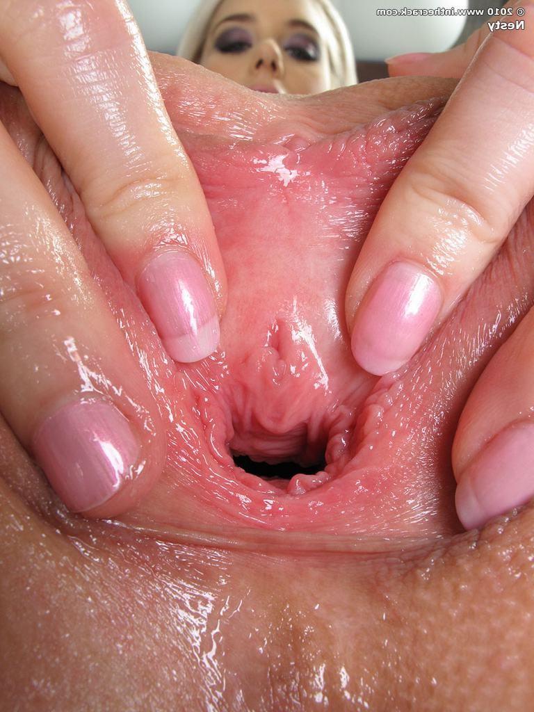 15P Busty blonde babe spreads and toys pussy close up