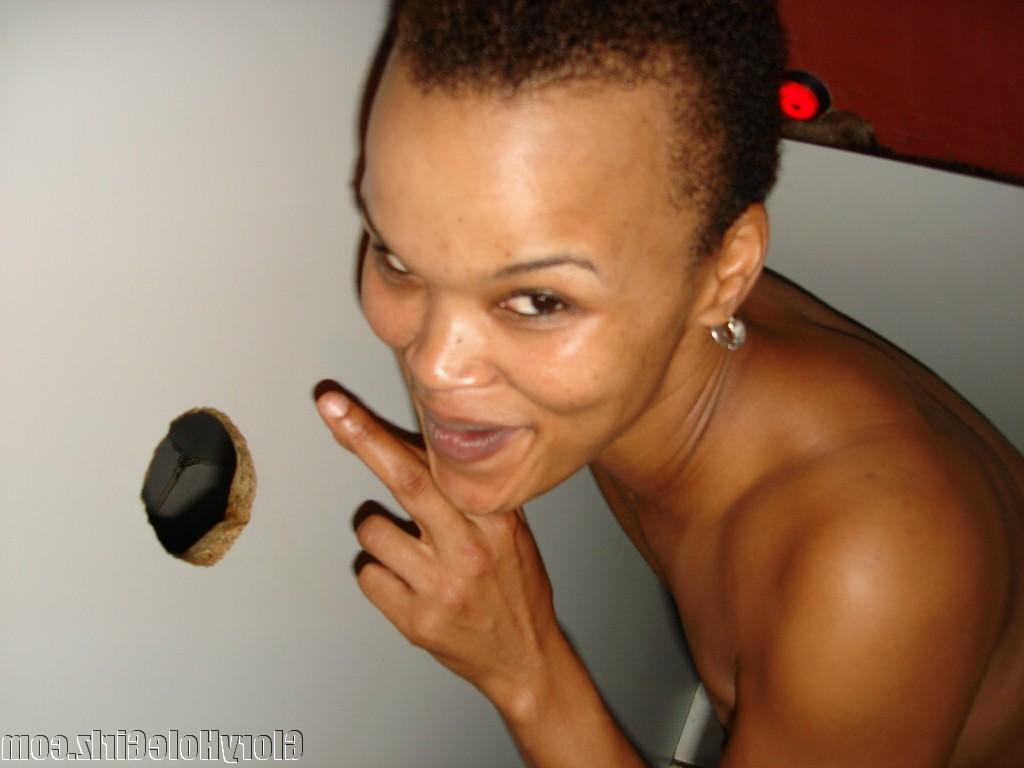 19P Black amateur slut sucks strangers cocks dry at gloryhole