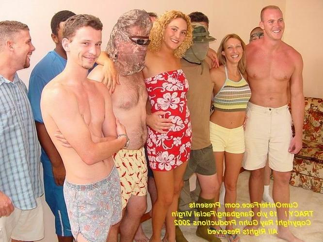 16P Blonde babe group sex and messy facial