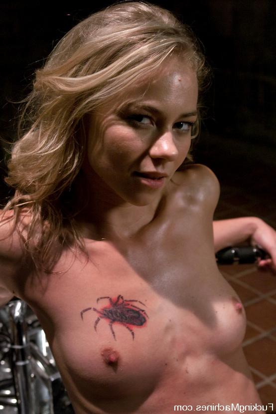 15P Skinny blonde masturbates with sex machines