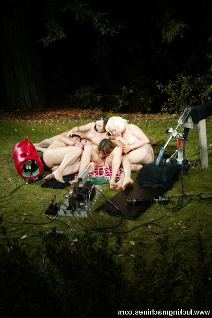 15P Horny babes compete in the nasty fucking machines orgy