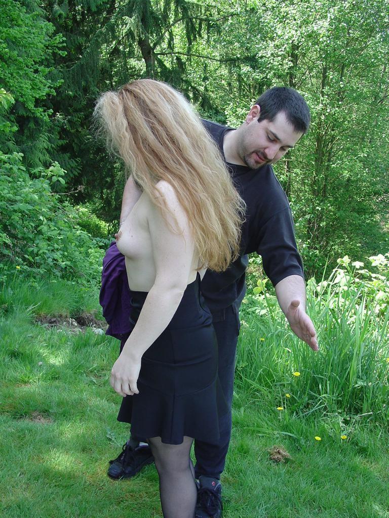 15P Horny gorgeous blonde babe ass gets spanked in outdoors