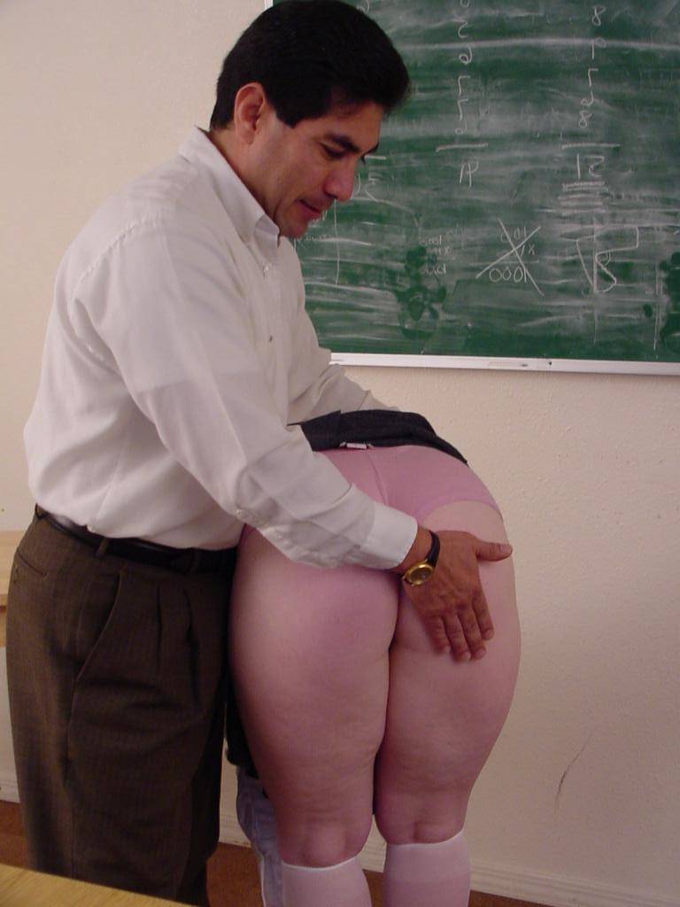 15P Horny blonde teen in unifom ass gets spanked by her proffesor