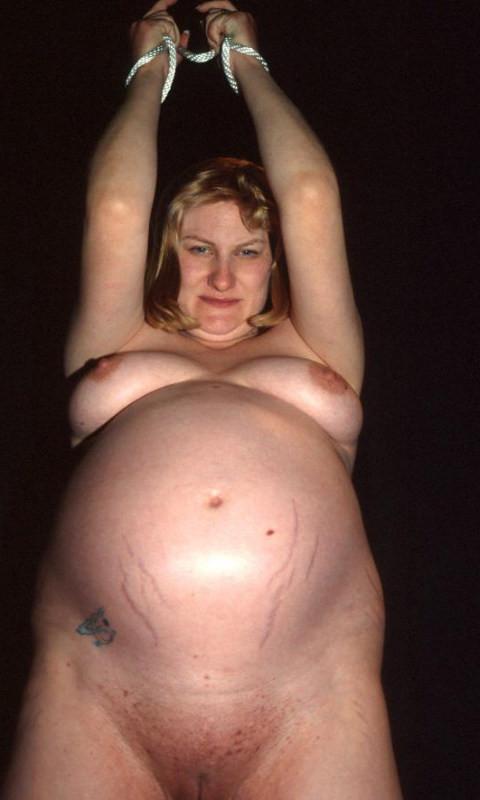 15P Preggo slut in bondage got spanked