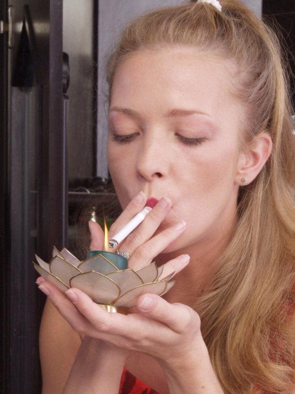 15P Pigtailed blonde smoking and toying
