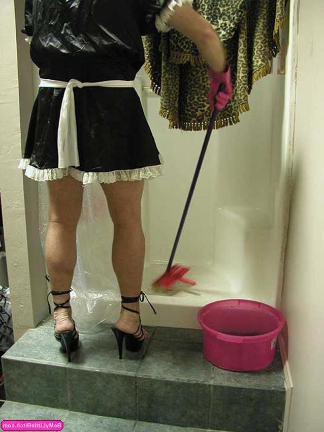 16P Sissy boy maid cleans up for his mistress