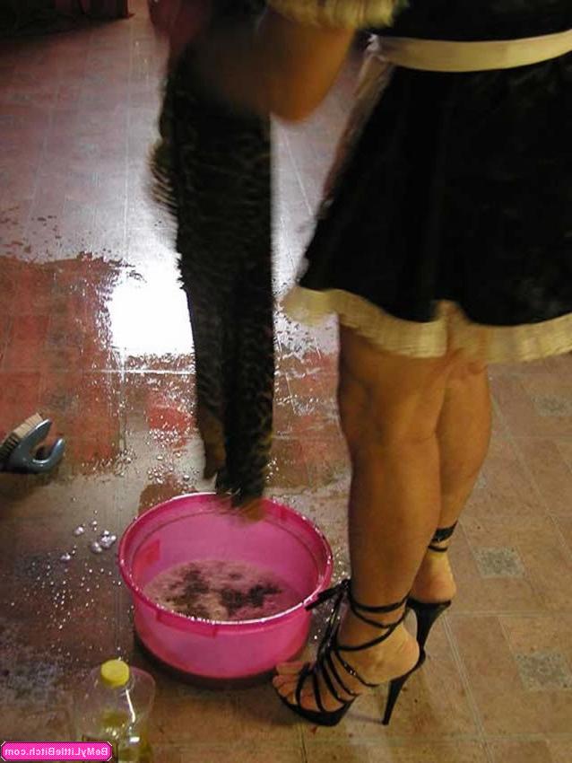 16P Sissy boy maid cleans up for his mistress
