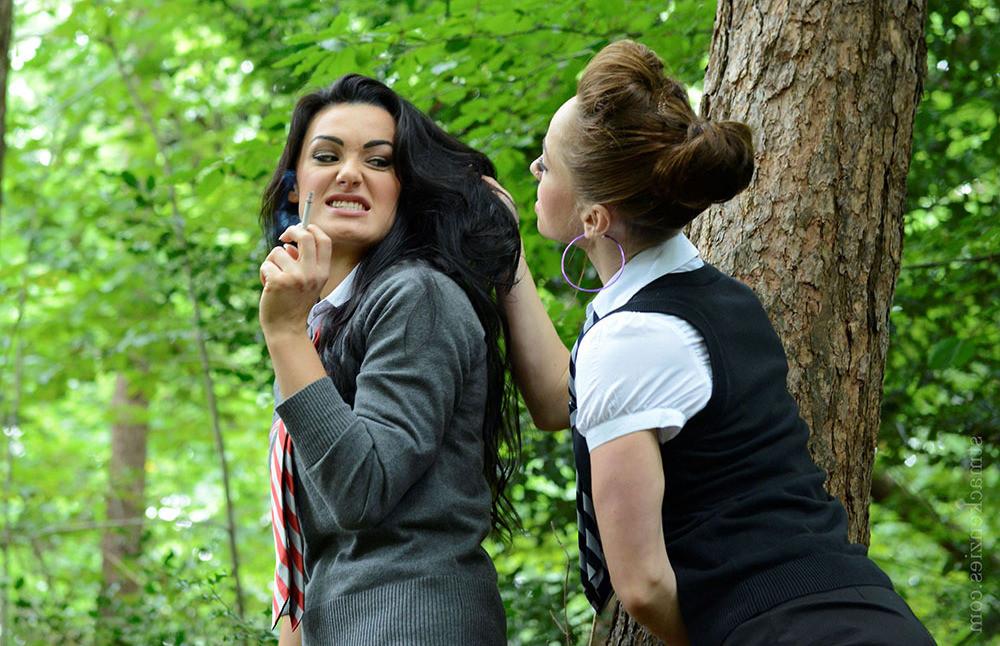 15P Lesbian schoolgirl catfight