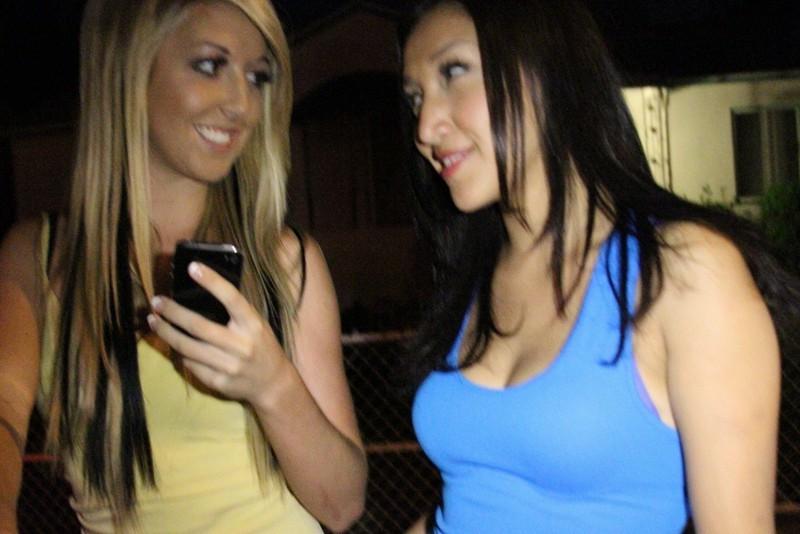 16P Lesbian teen couple have sex with their stalkers in their home
