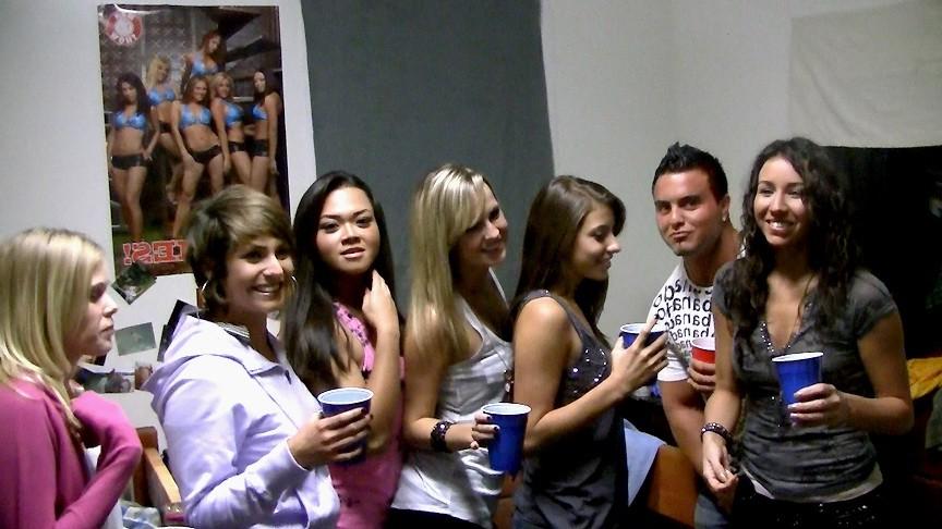 15P Check out these hot big tits college teens get caught in the shower then their w