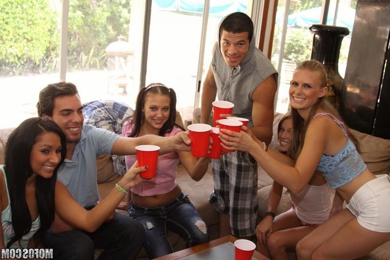 16P Three crazy party babes get dicked at a party