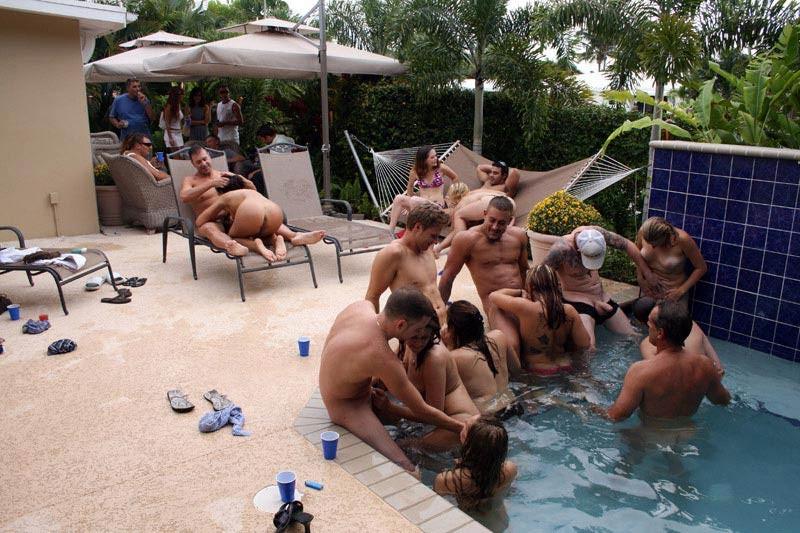 15P Hardcore orgy sex party inside a pool filled with babes