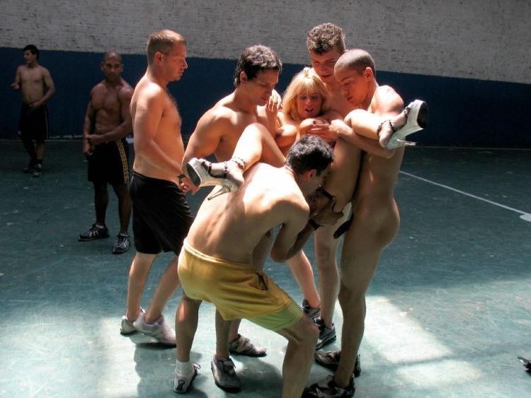 16P Busty blonde Carmi is fucked by horny soccer players