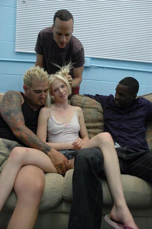 17P Lovely blonde gets stuffed with four massive cocks