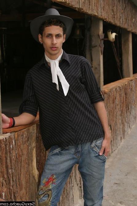 12P Very cute Latino man wearing tight white underwear showing off